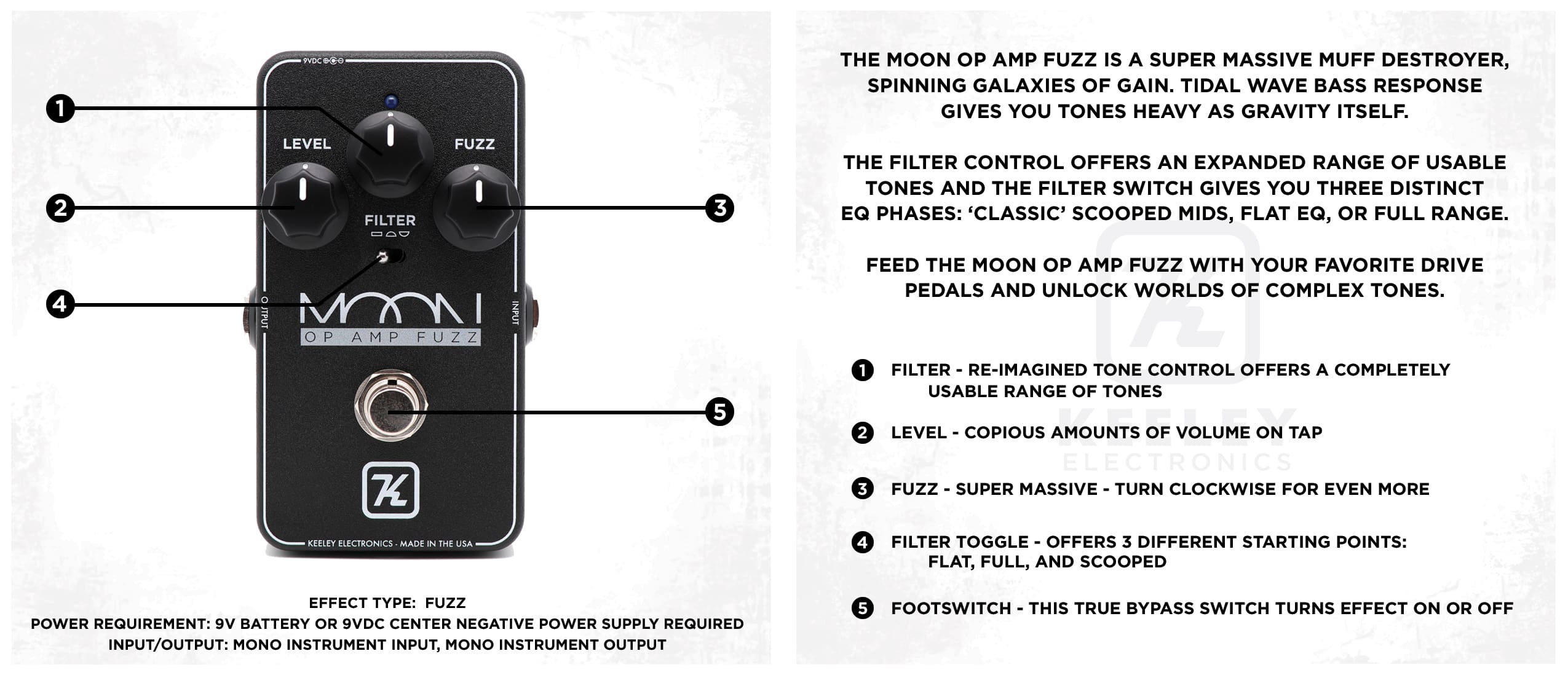 Moon Op Amp Fuzz - Keeley Electronics Guitar Effects Pedals