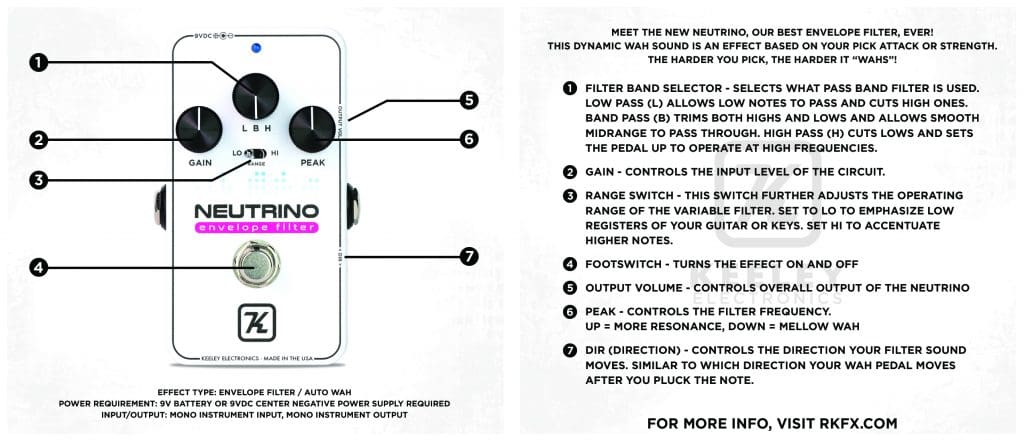 Neutrino Envelope Filter V2 - Keeley Electronics Guitar Effects Pedals