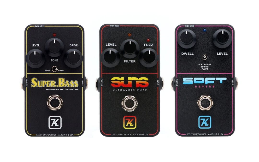 Keeley Unveils Sweetwater-Exclusive Pedals: Soft Reverb, SUNS Ultravoid Fuzz, and SUPER BASS Overdrive